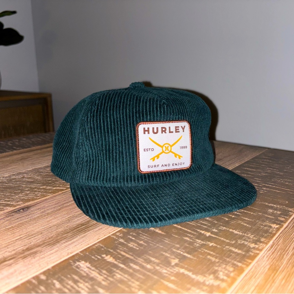 Hurley Dark Green Corduroy Snapback Hat